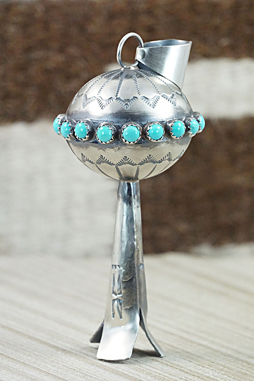 Turquoise & Sterling Silver Pendant - Tim Yazzie