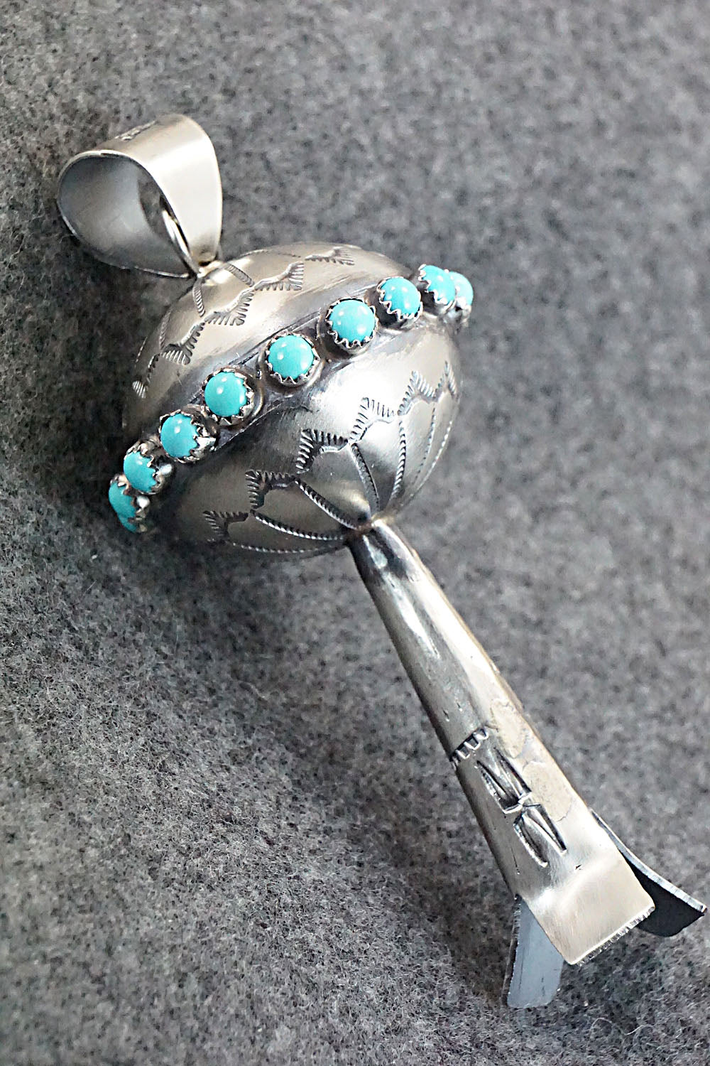 Turquoise & Sterling Silver Pendant - Tim Yazzie