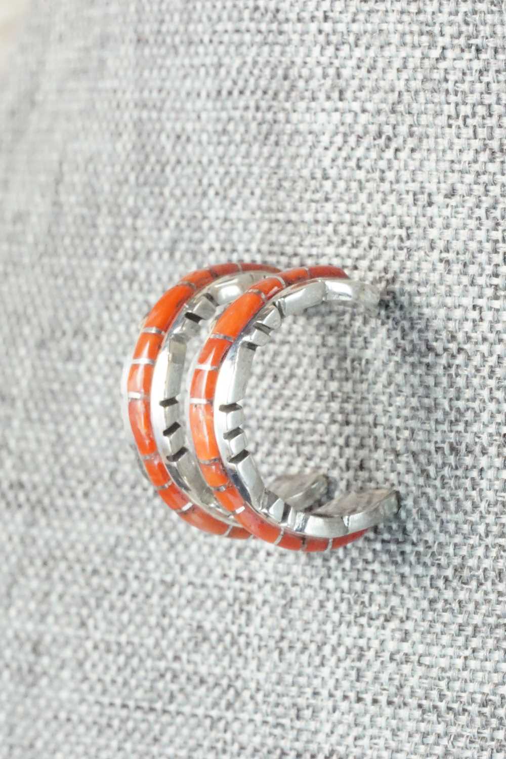 Coral & Sterling Silver Earrings - Sheldon Lalio