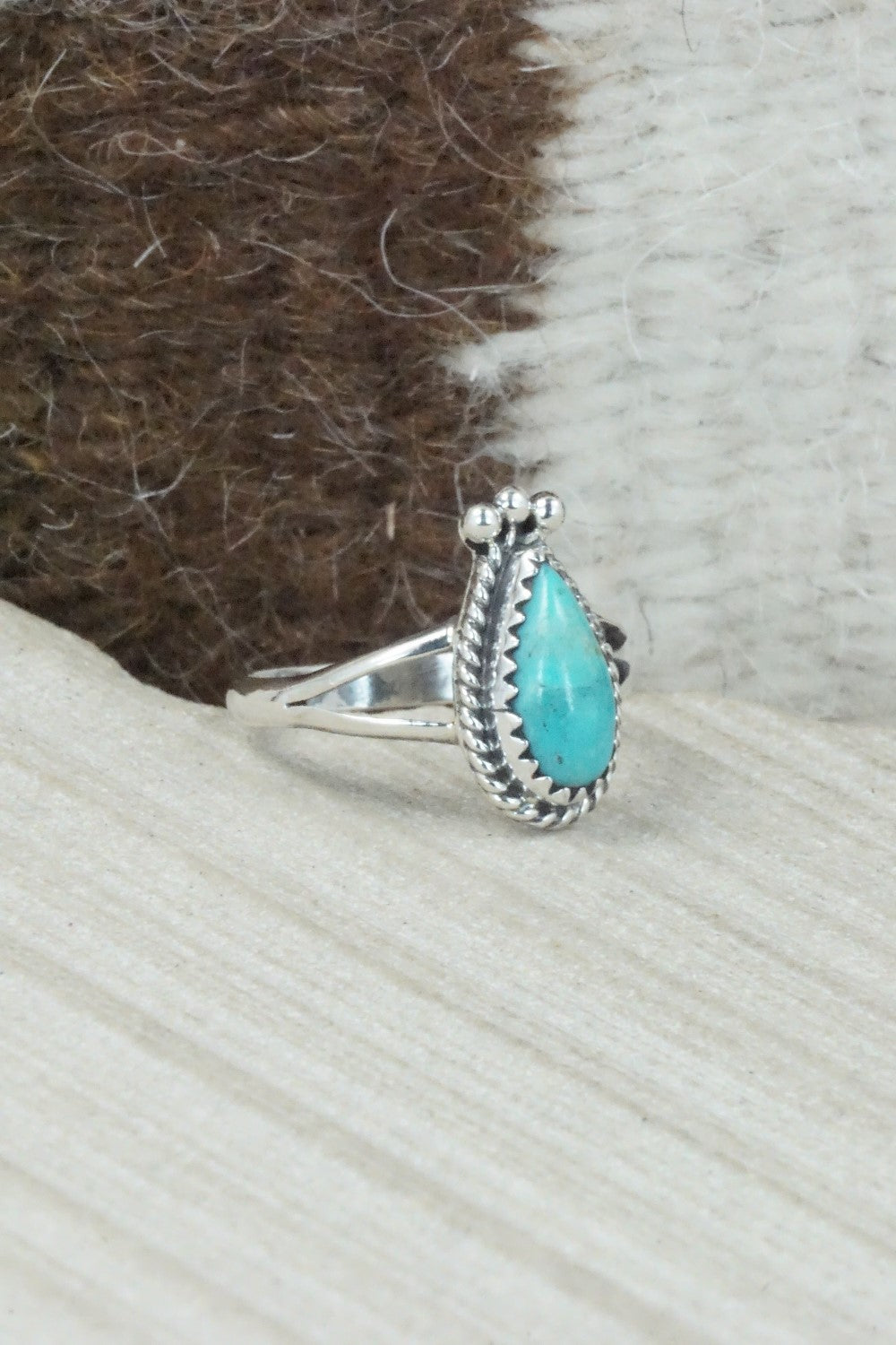 Turquoise & Sterling Silver Ring - Alice Rose Saunders - Size 7.75
