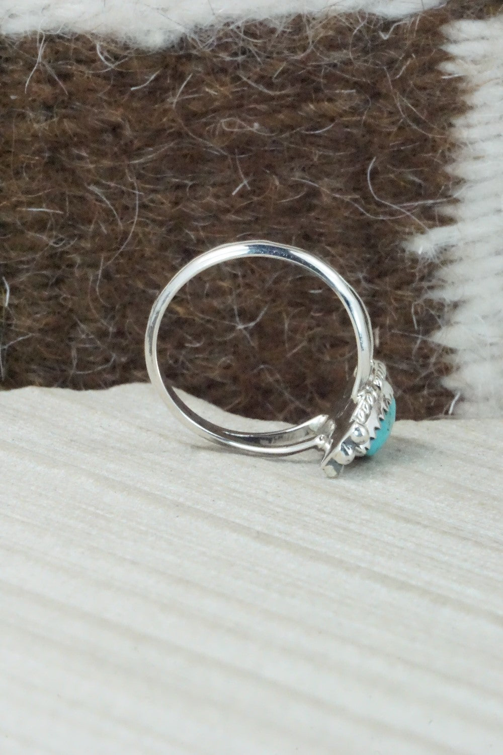 Turquoise & Sterling Silver Ring - Alice Rose Saunders - Size 7.75