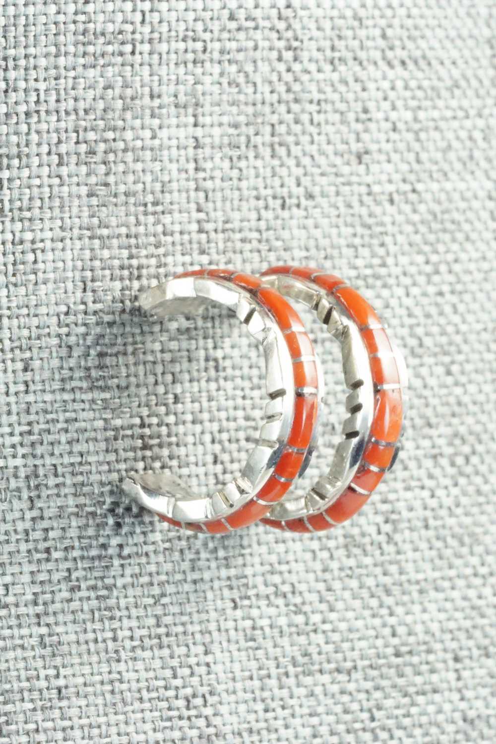 Coral & Sterling Silver Earrings - Sheldon Lalio