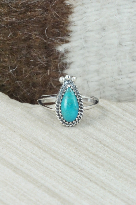 Turquoise & Sterling Silver Ring - Alice Rose Saunders - Size 8