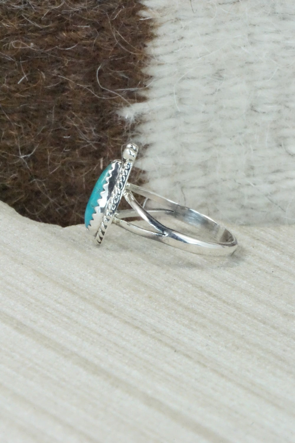Turquoise & Sterling Silver Ring - Alice Rose Saunders - Size 8