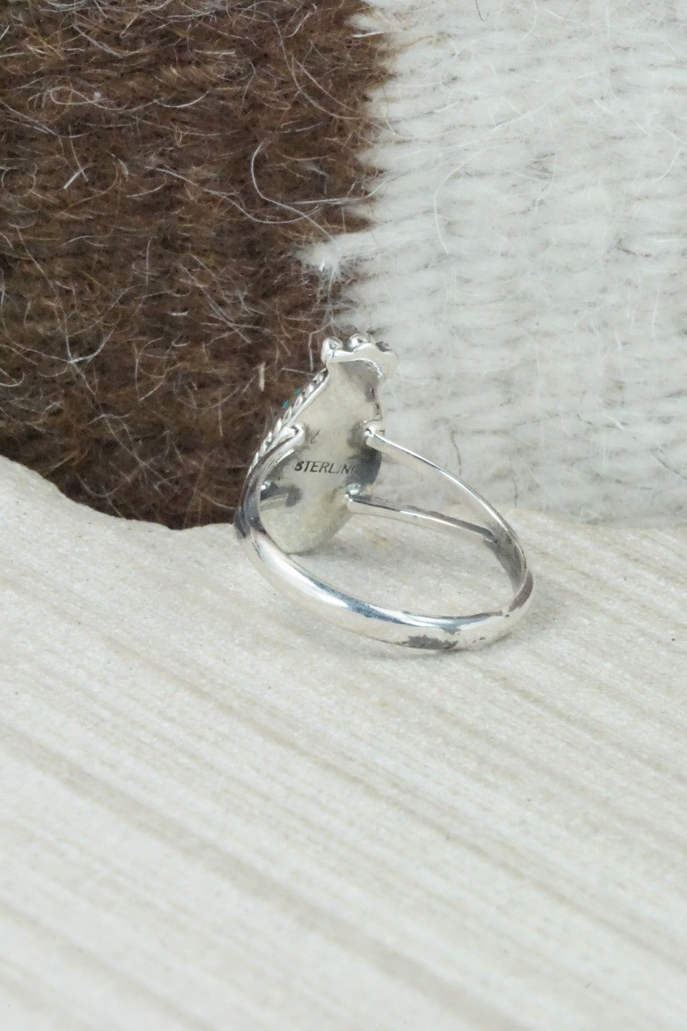 Turquoise & Sterling Silver Ring - Alice Rose Saunders - Size 8