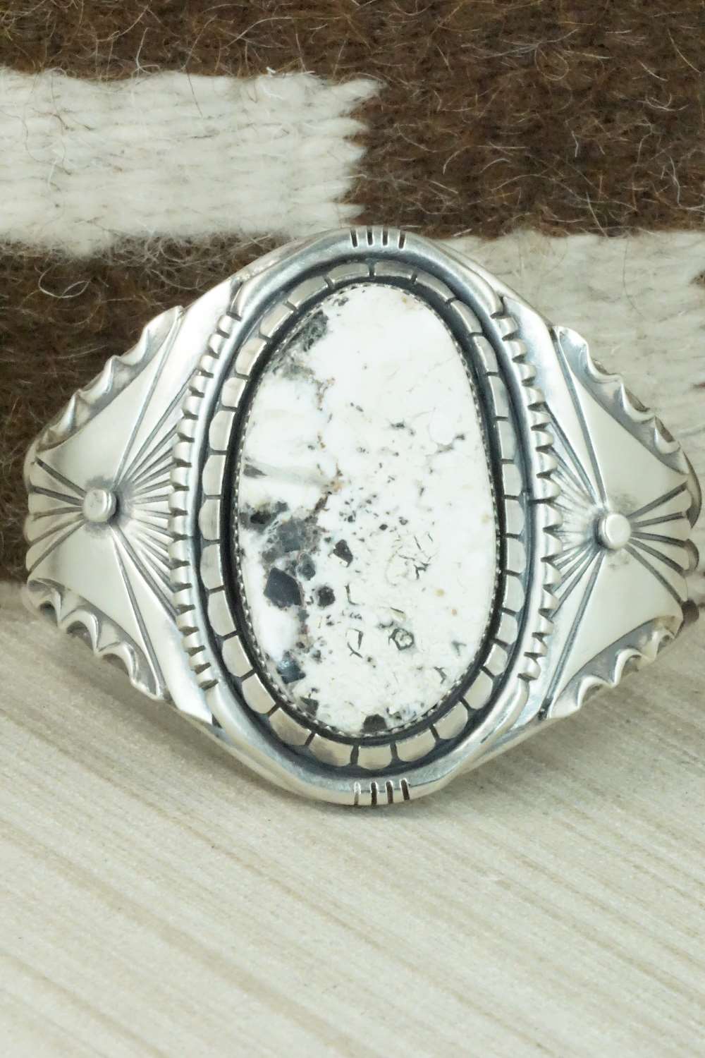 White Buffalo & Sterling Silver Bracelet - Eddie Chaco