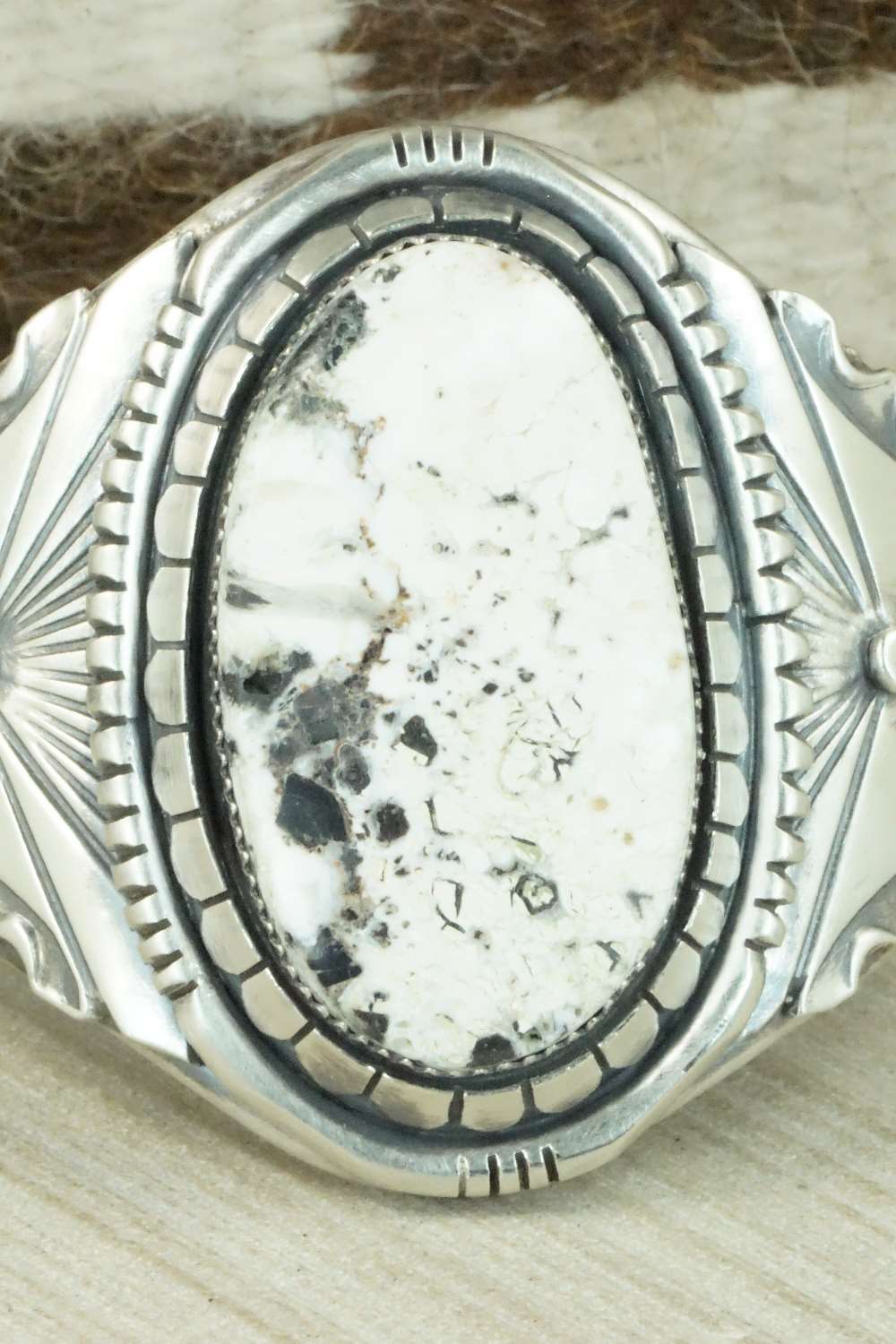 White Buffalo & Sterling Silver Bracelet - Eddie Chaco