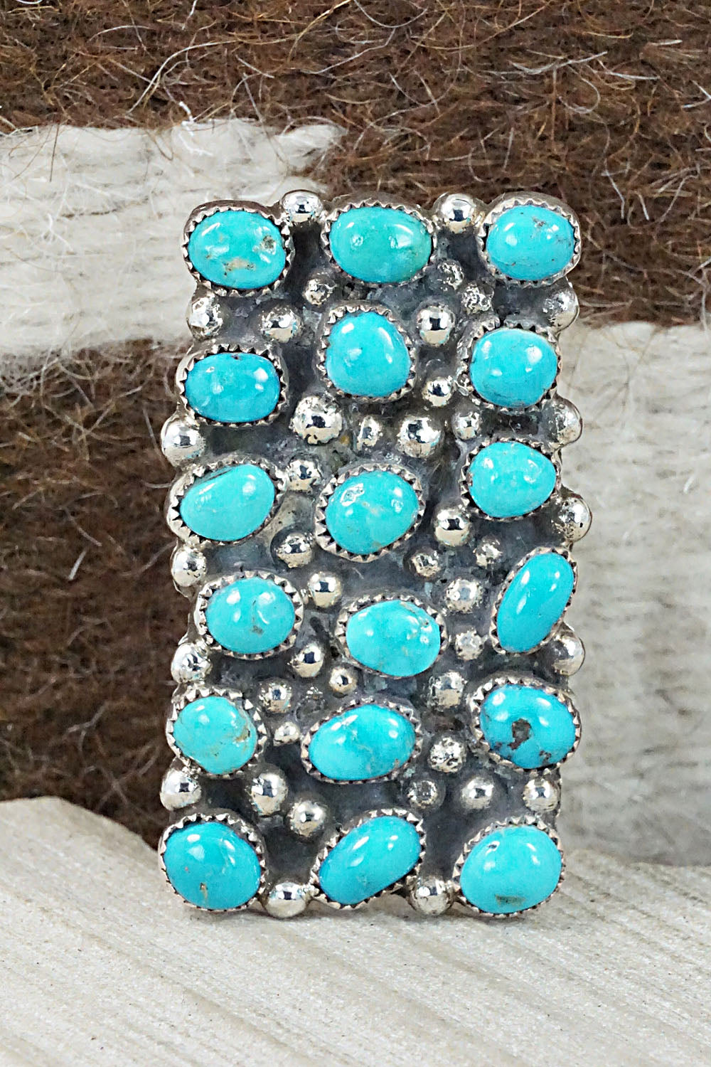 Turquoise & Sterling Silver Ring - Delbert Arviso - Size 9