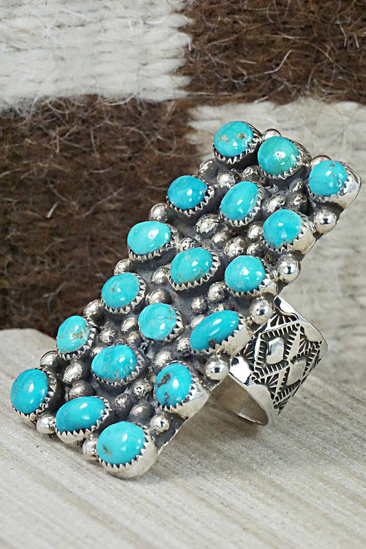 Turquoise & Sterling Silver Ring - Delbert Arviso - Size 9