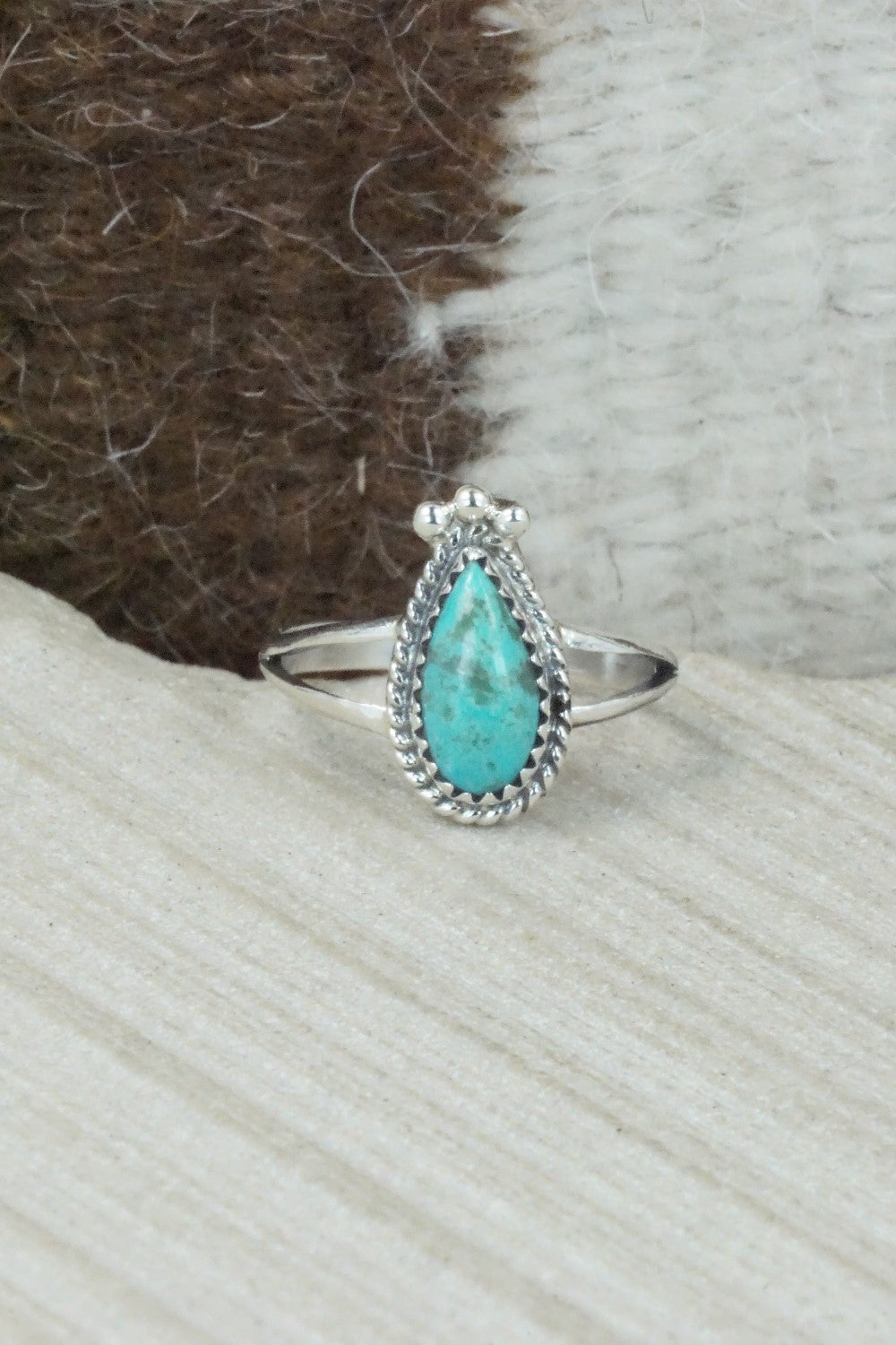 Turquoise & Sterling Silver Ring - Alice Rose Saunders - Size 9