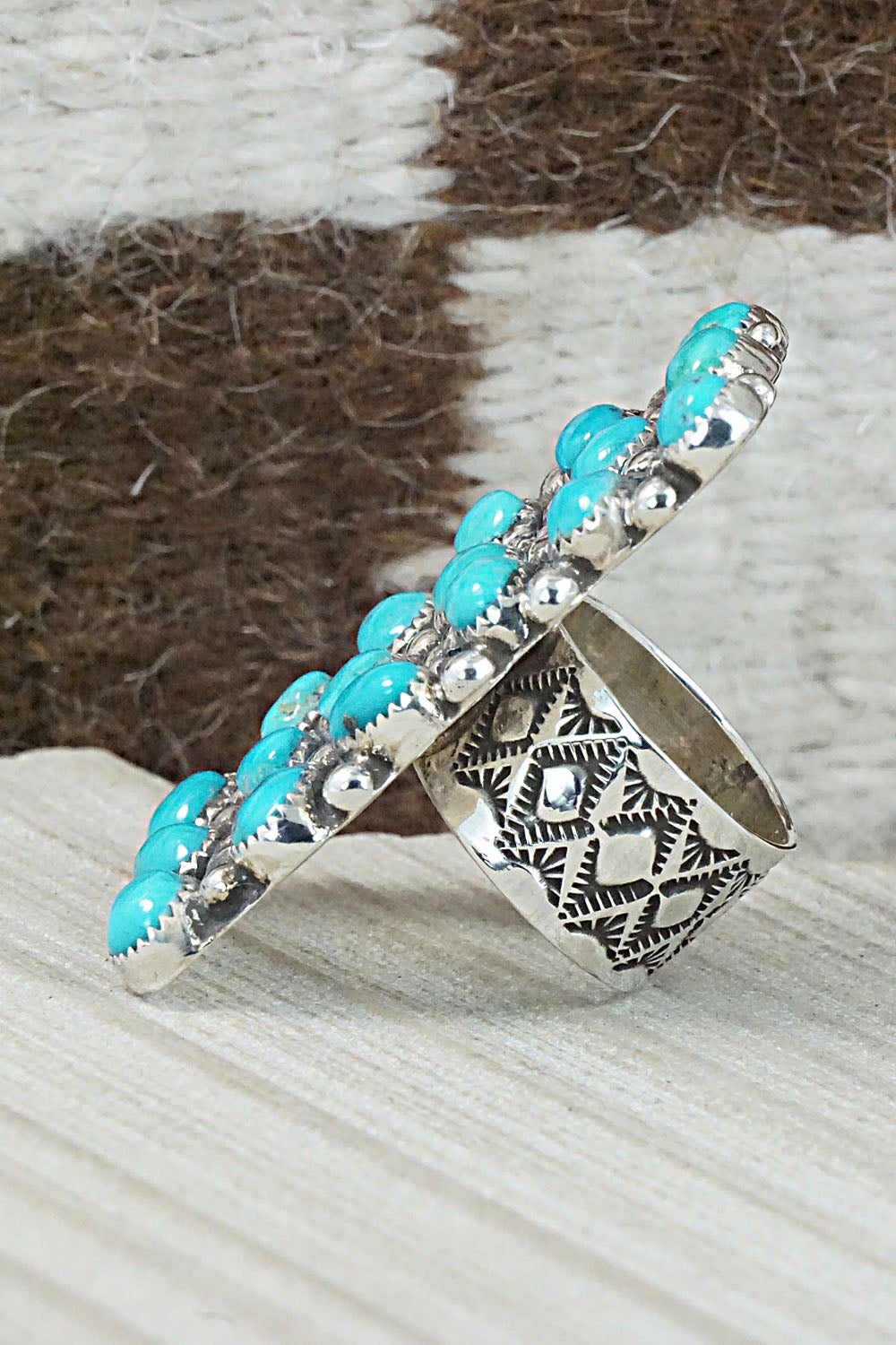 Turquoise & Sterling Silver Ring - Delbert Arviso - Size 9