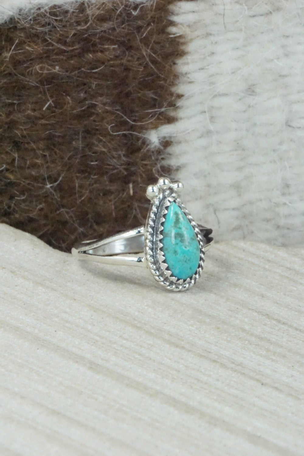 Turquoise & Sterling Silver Ring - Alice Rose Saunders - Size 9