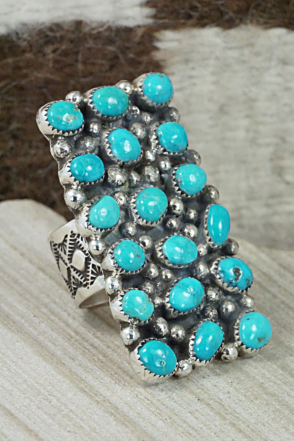 Turquoise & Sterling Silver Ring - Delbert Arviso - Size 9