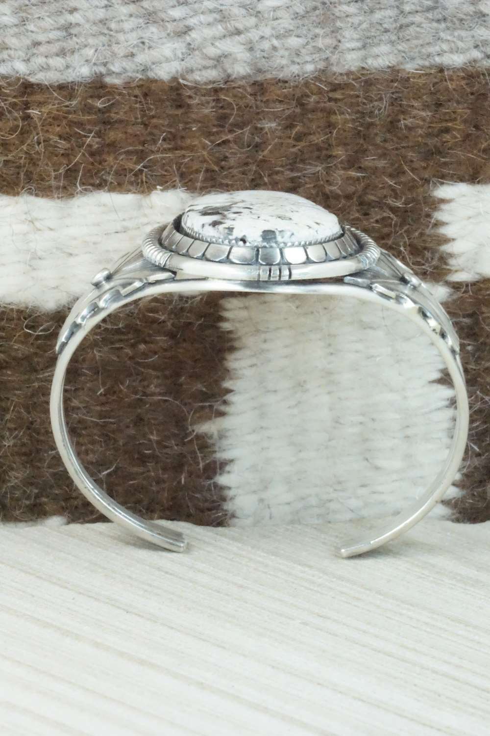 White Buffalo & Sterling Silver Bracelet - Eddie Chaco