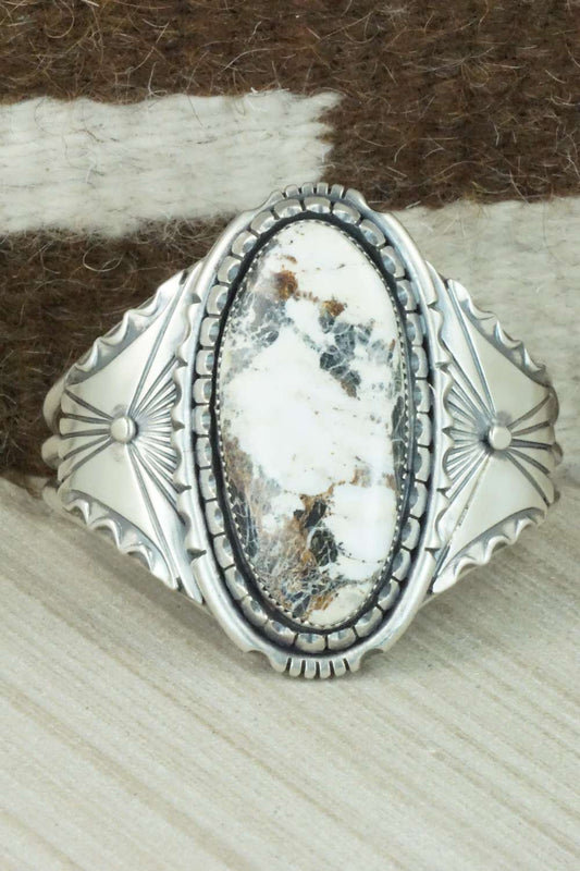 White Buffalo & Sterling Silver Bracelet - Eddie Chaco