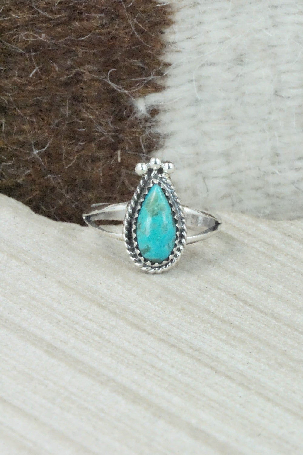 Turquoise & Sterling Silver Ring - Alice Rose Saunders - Size 8.75