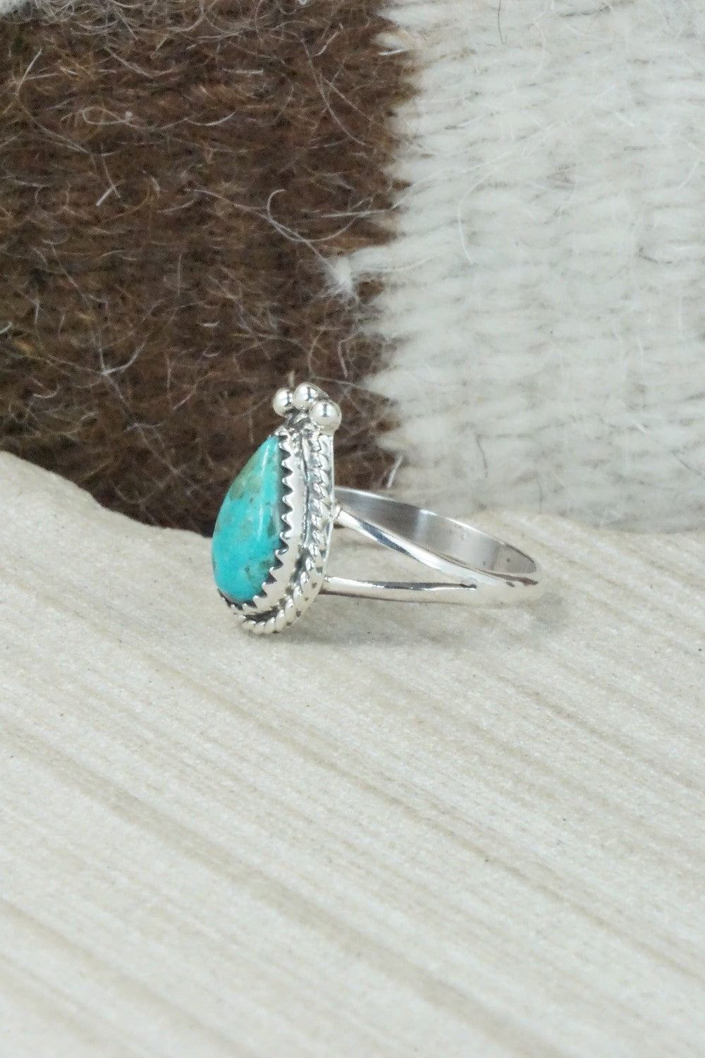Turquoise & Sterling Silver Ring - Alice Rose Saunders - Size 8.75