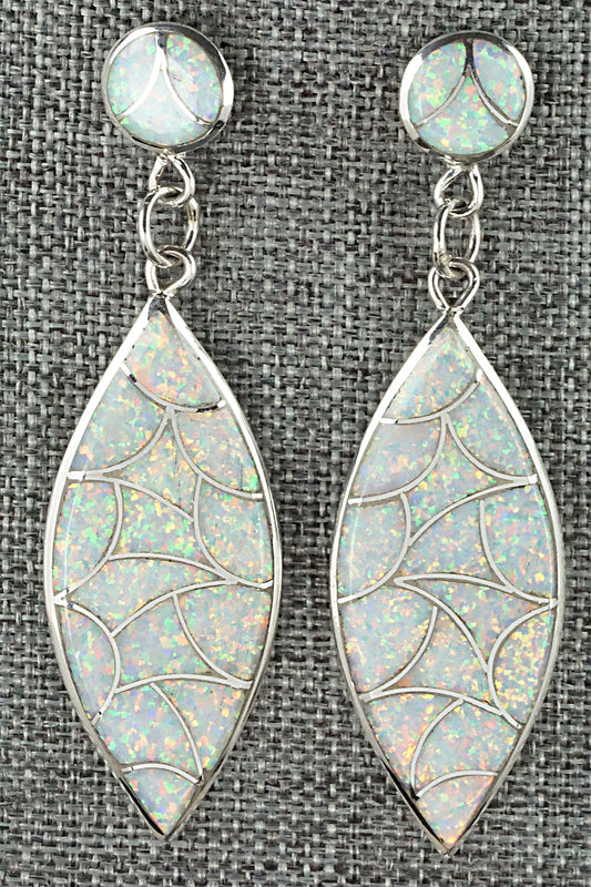 Opalite & Sterling Silver Inlay Earrings - Keith Davis