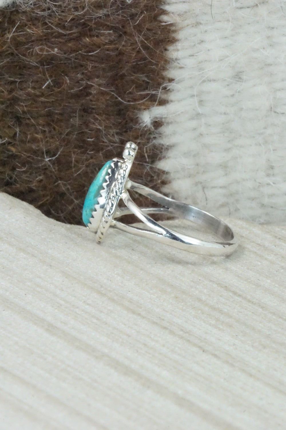 Turquoise & Sterling Silver Ring - Alice Rose Saunders - Size 8.75