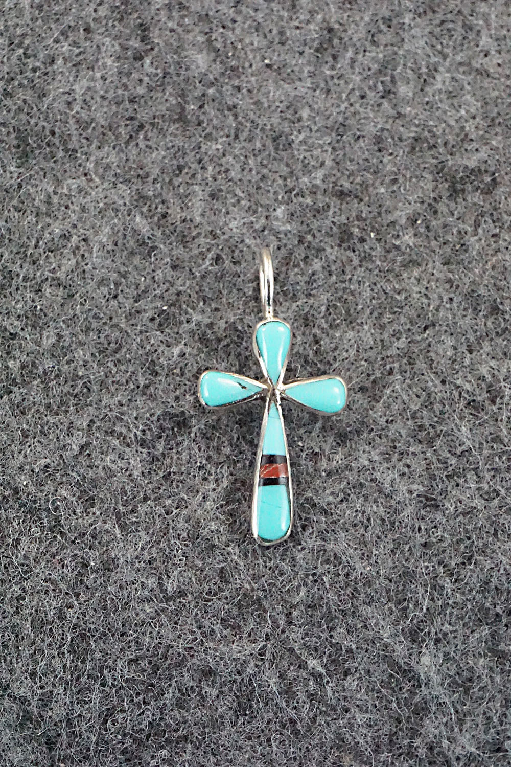 Multi Stone & Sterling Silver Inlay Pendant - Kristina Bowannie