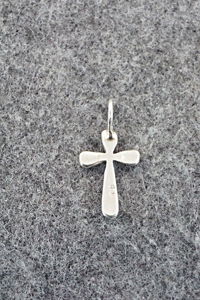 Multi Stone & Sterling Silver Inlay Pendant - Kristina Bowannie