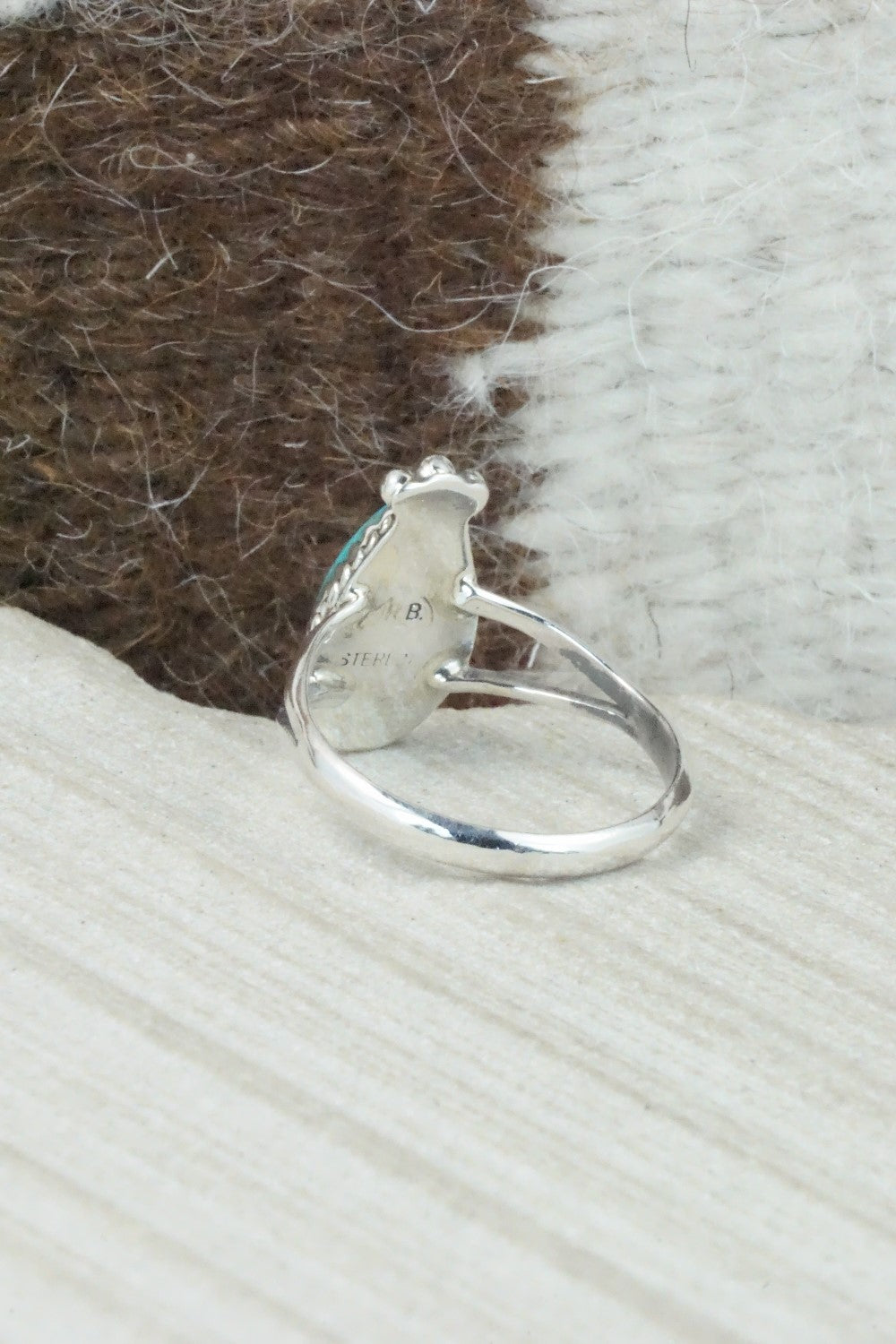 Turquoise & Sterling Silver Ring - Alice Rose Saunders - Size 8.75