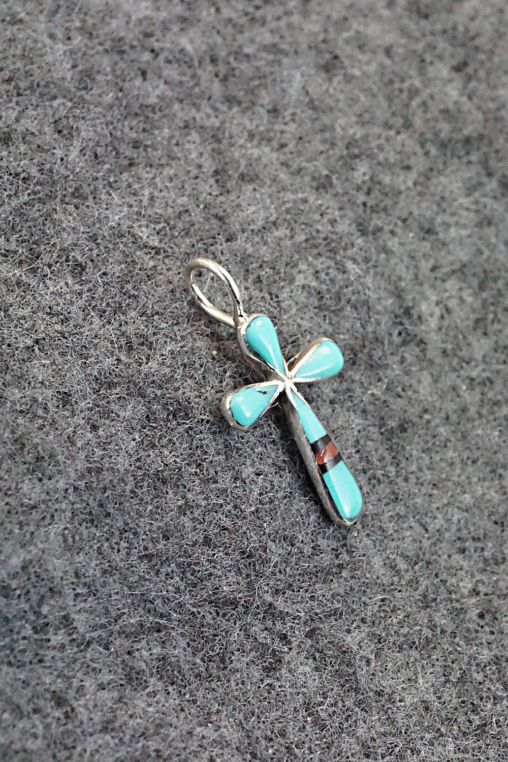 Multi Stone & Sterling Silver Inlay Pendant - Kristina Bowannie