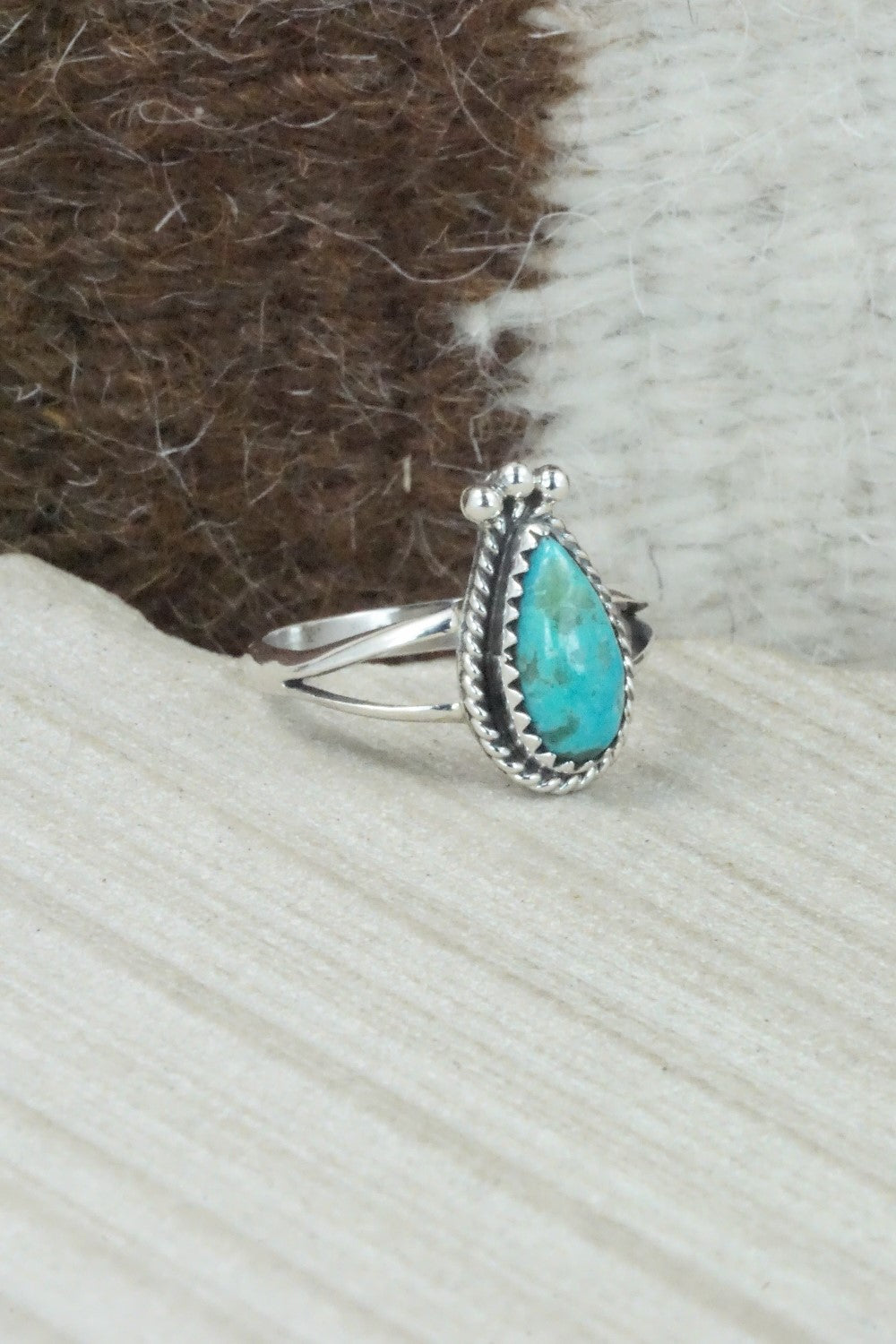Turquoise & Sterling Silver Ring - Alice Rose Saunders - Size 8.75