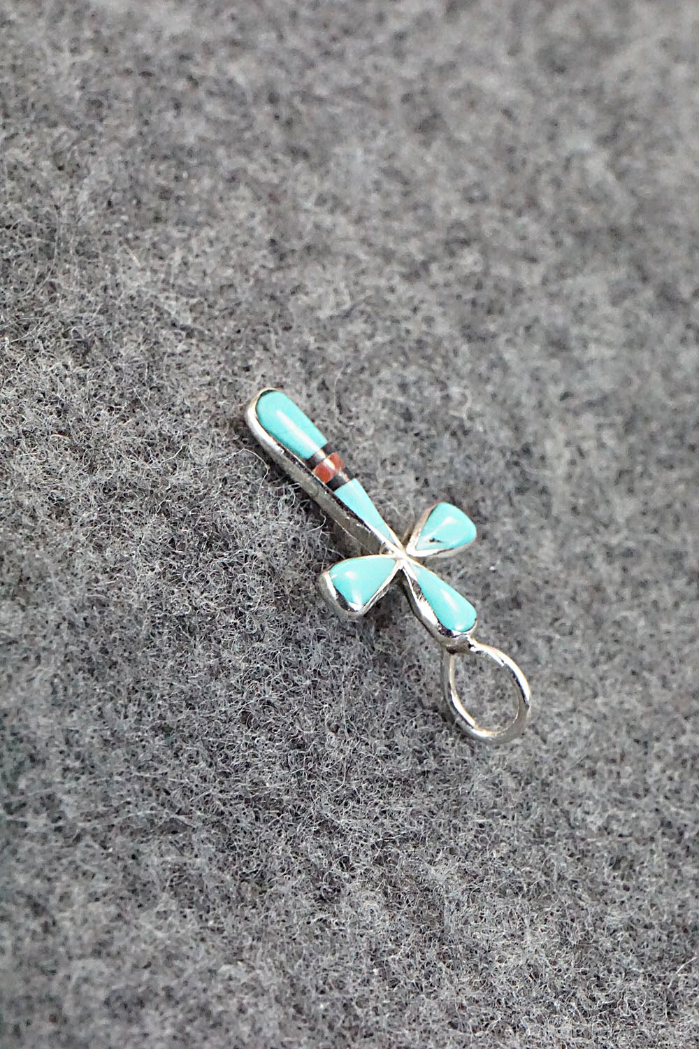 Multi Stone & Sterling Silver Inlay Pendant - Kristina Bowannie