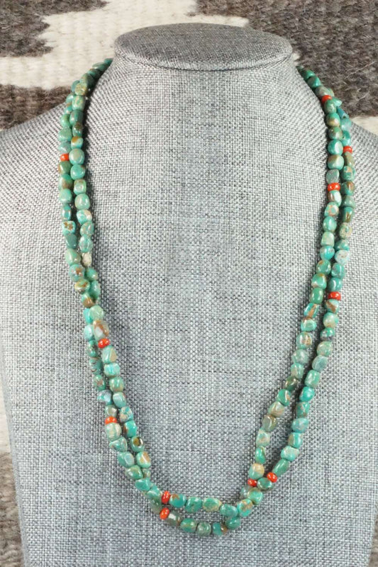 Turquoise, Coral & Shell Necklace - Ramona Bird