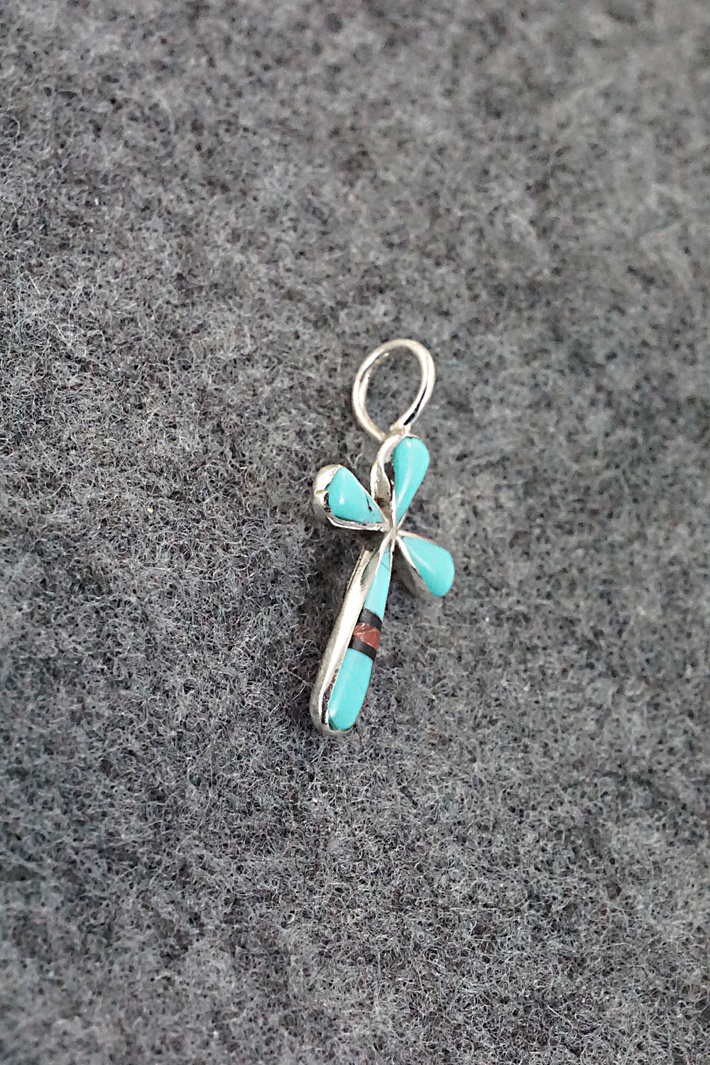 Multi Stone & Sterling Silver Inlay Pendant - Kristina Bowannie
