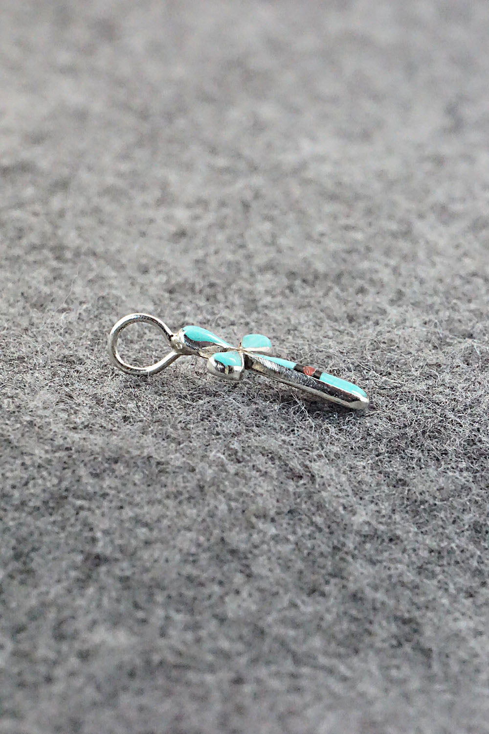 Multi Stone & Sterling Silver Inlay Pendant - Kristina Bowannie