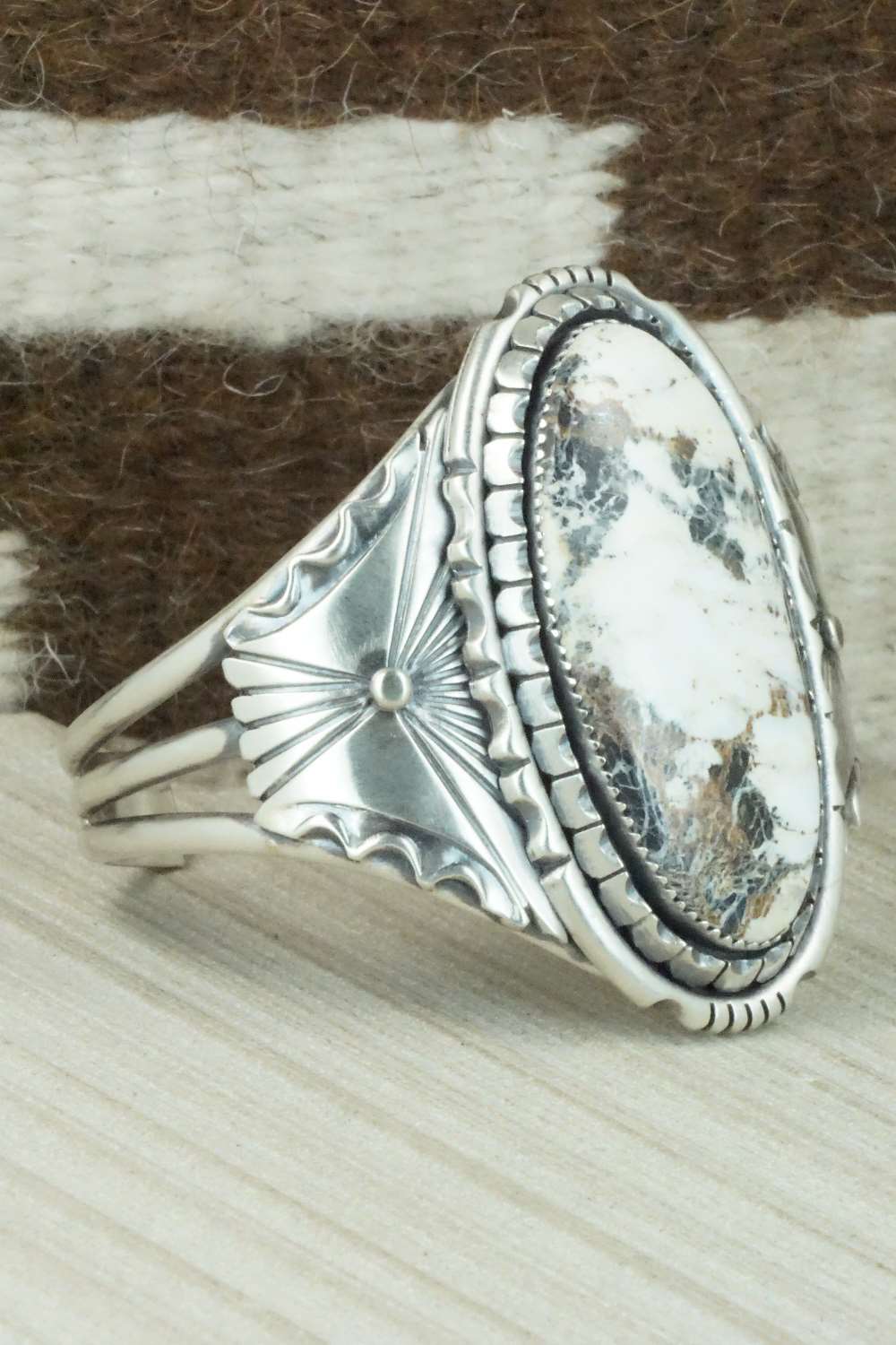 White Buffalo & Sterling Silver Bracelet - Eddie Chaco
