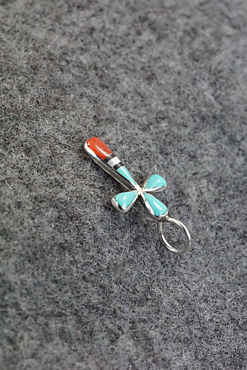 Multi Stone & Sterling Silver Inlay Pendant - Kristina Bowannie