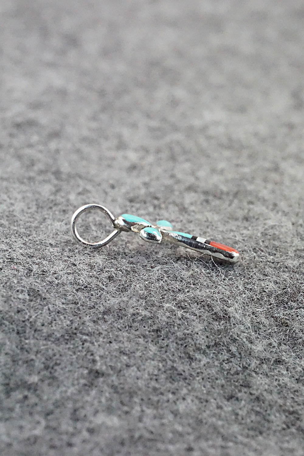 Multi Stone & Sterling Silver Inlay Pendant - Kristina Bowannie