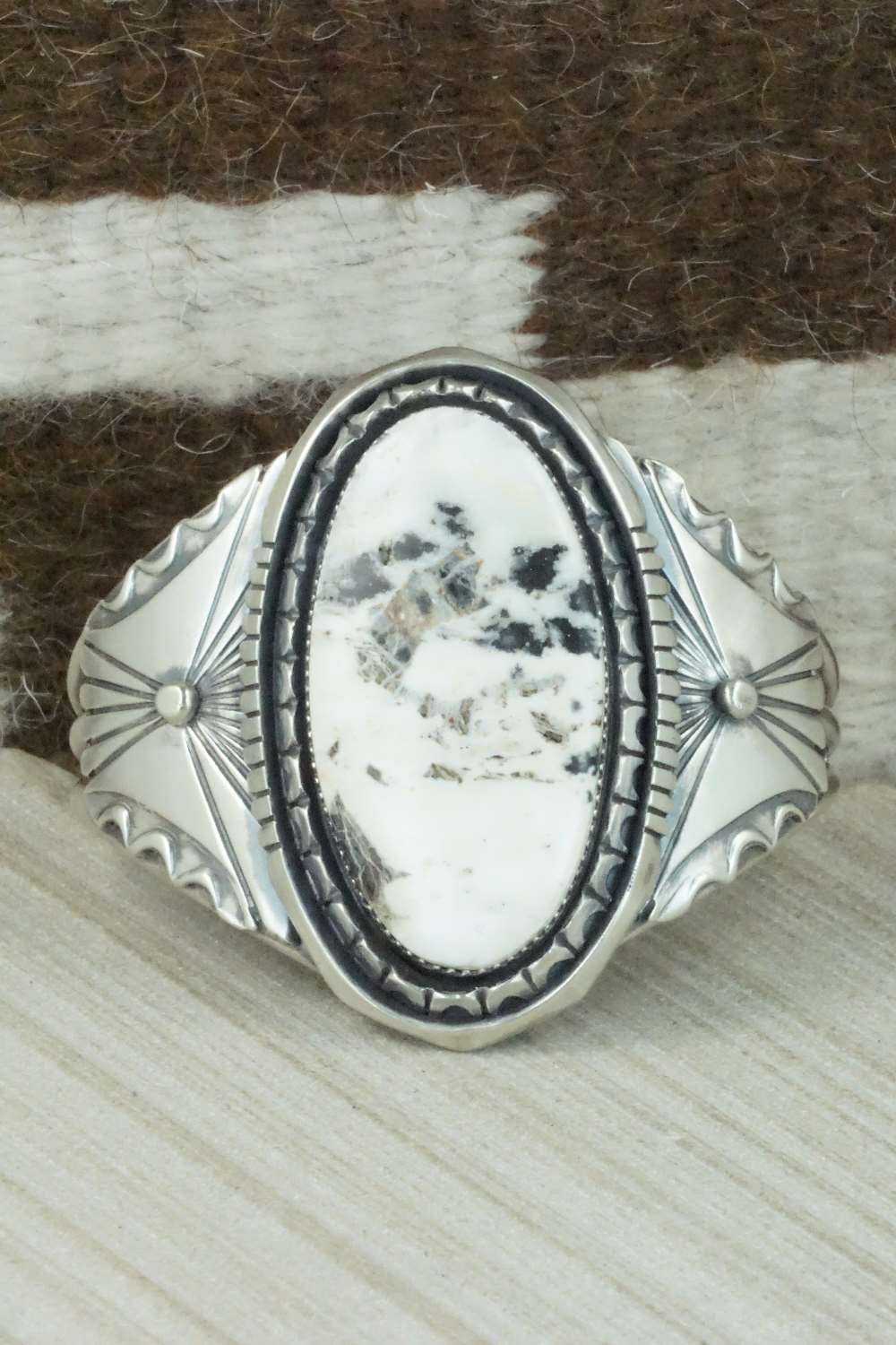 White Buffalo & Sterling Silver Bracelet - Eddie Chaco