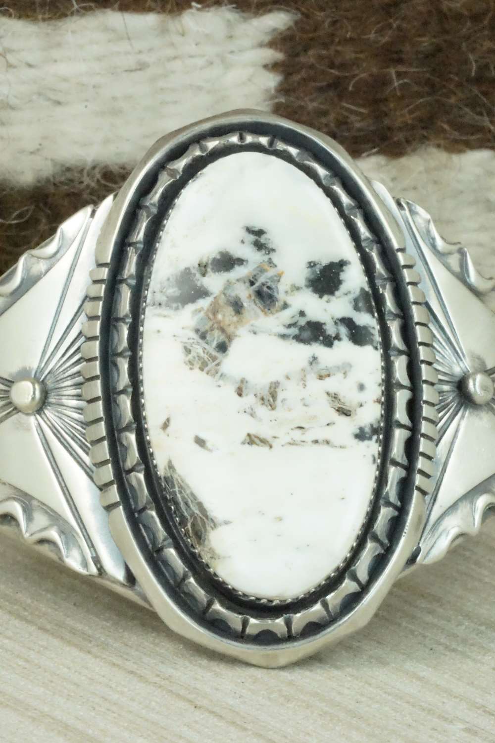 White Buffalo & Sterling Silver Bracelet - Eddie Chaco