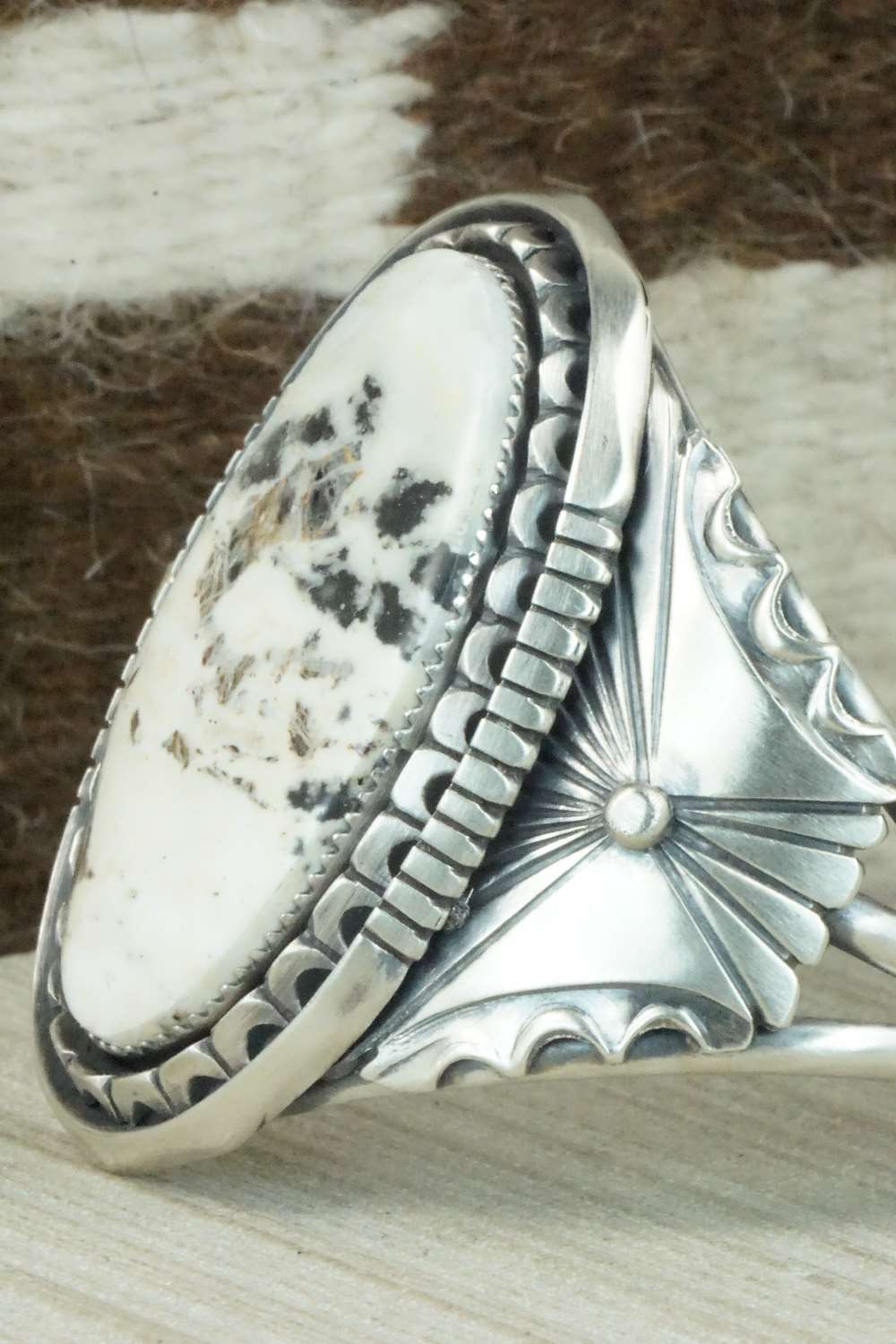 White Buffalo & Sterling Silver Bracelet - Eddie Chaco