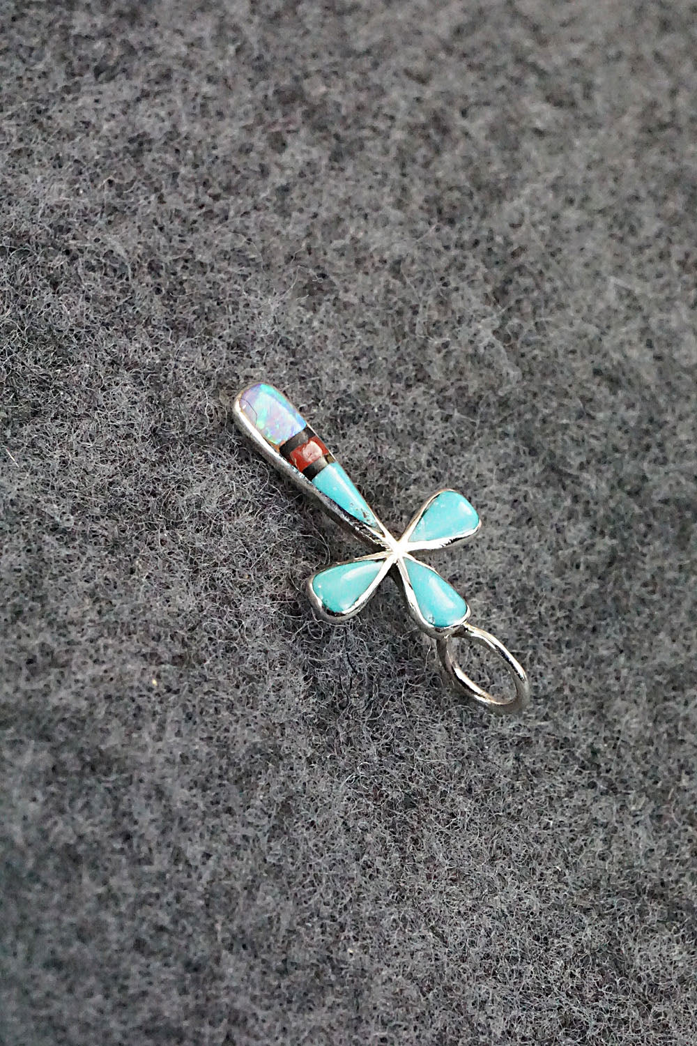 Multi Stone & Sterling Silver Inlay Pendant - Kristina Bowannie