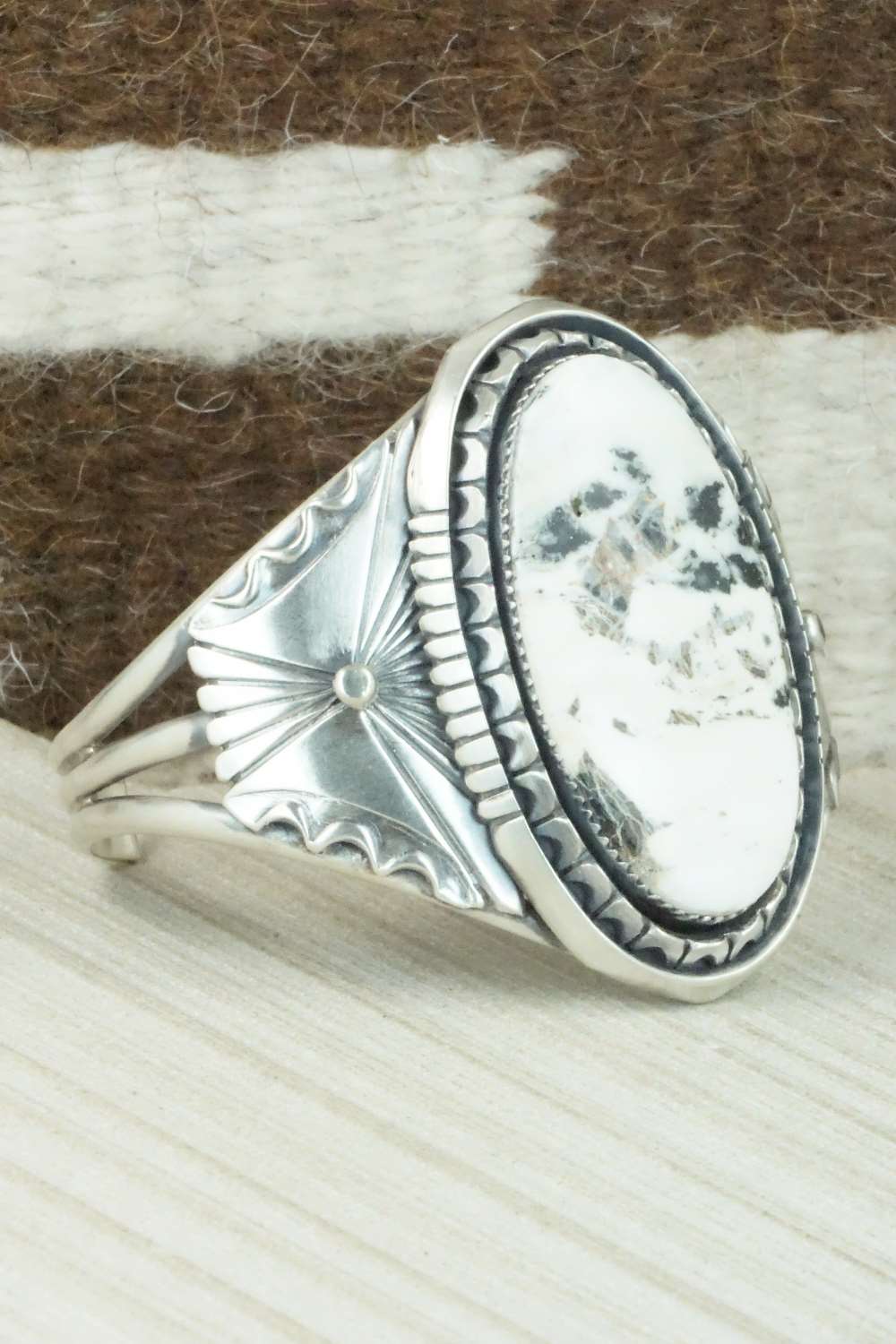 White Buffalo & Sterling Silver Bracelet - Eddie Chaco