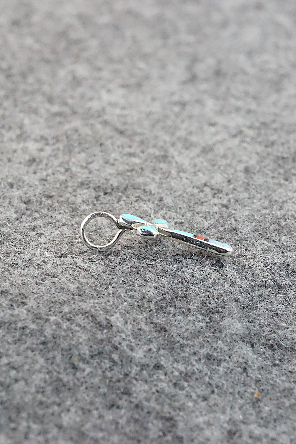 Multi Stone & Sterling Silver Inlay Pendant - Kristina Bowannie