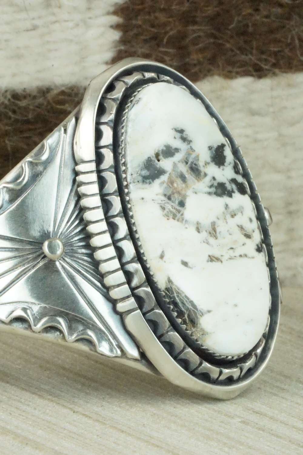 White Buffalo & Sterling Silver Bracelet - Eddie Chaco