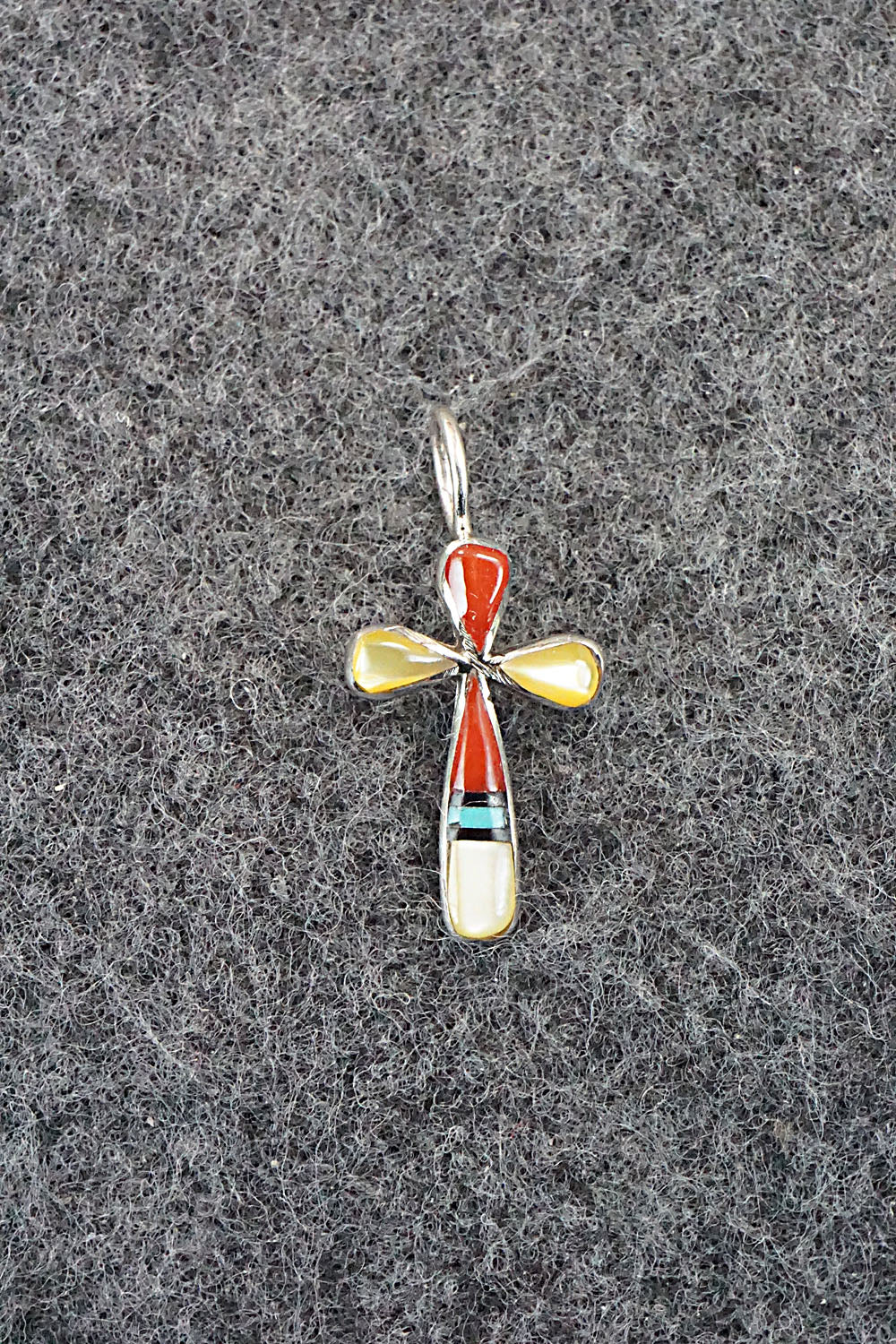 Multi Stone & Sterling Silver Inlay Pendant - Kristina Bowannie