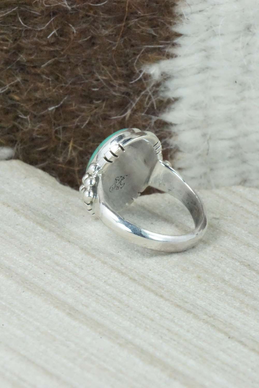 Turquoise & Sterling Silver Ring - Mark Barney - Size 4.25