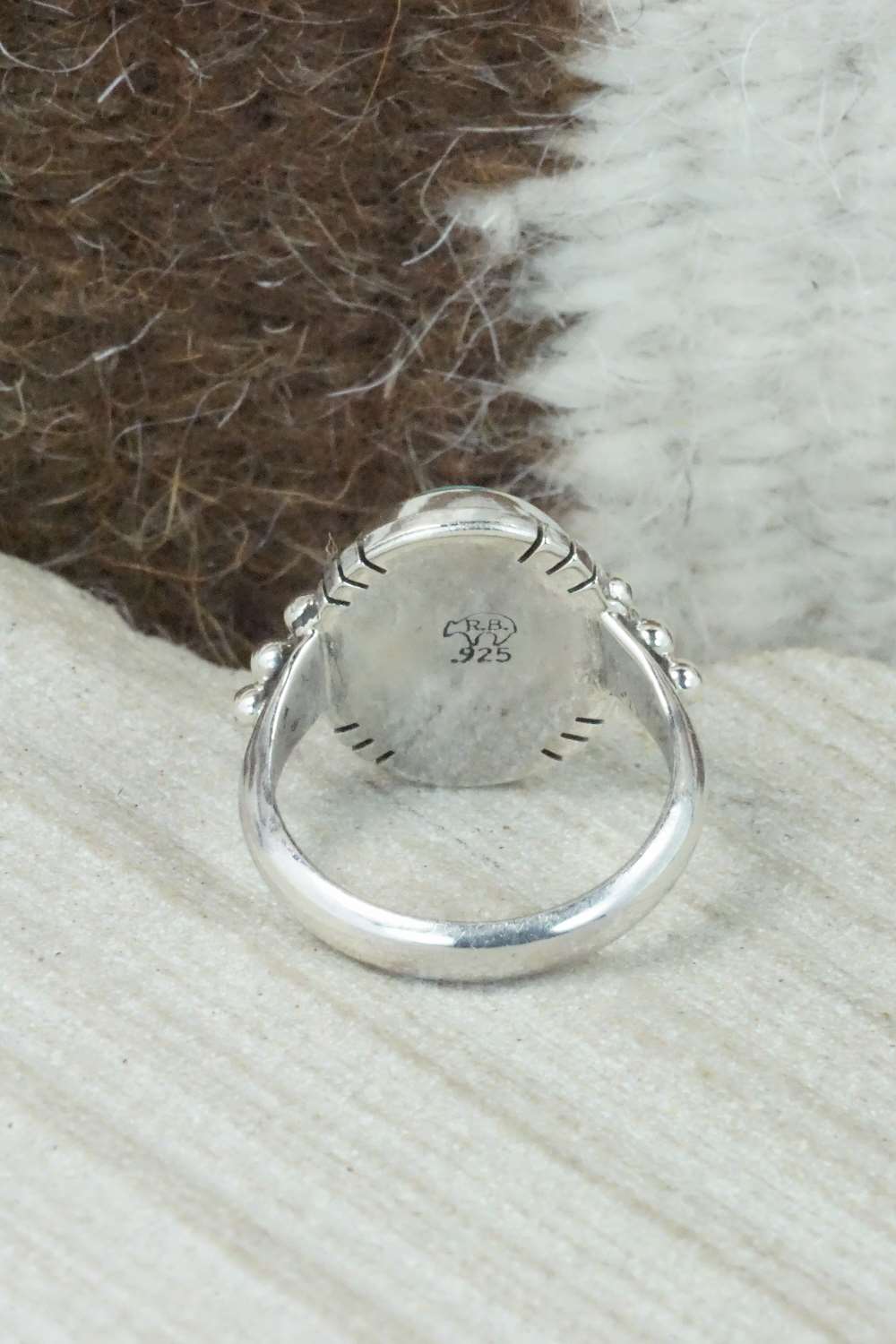 Turquoise & Sterling Silver Ring - Mark Barney - Size 4.25