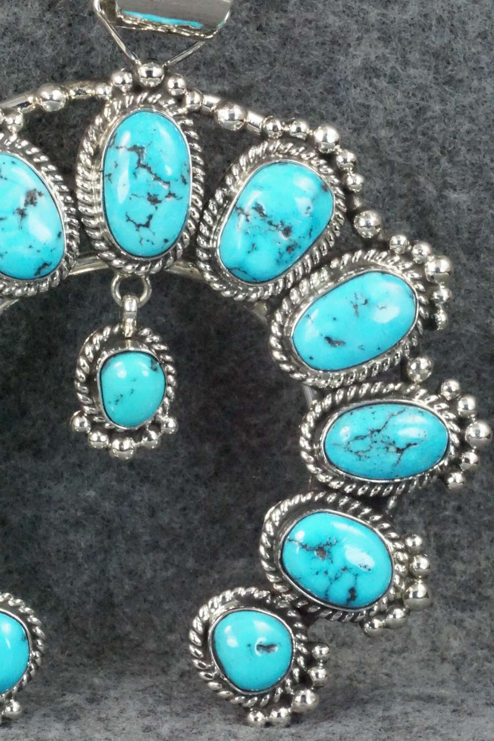 Turquoise and Sterling Silver Naja Pendant - Vernon Johnson