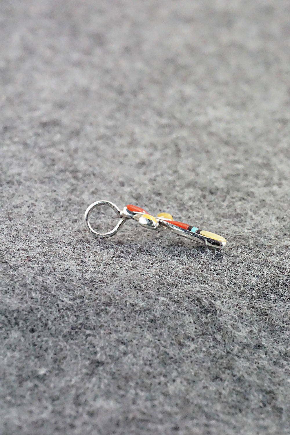Multi Stone & Sterling Silver Inlay Pendant - Kristina Bowannie