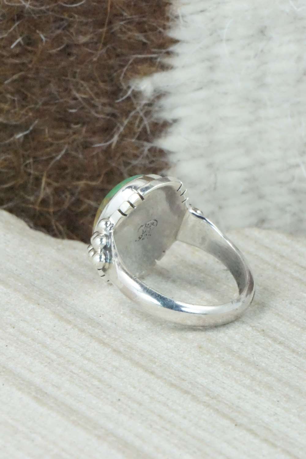 Turquoise & Sterling Silver Ring - Mark Barney - Size 4.5