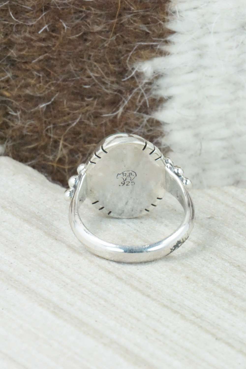 Turquoise & Sterling Silver Ring - Mark Barney - Size 4.5