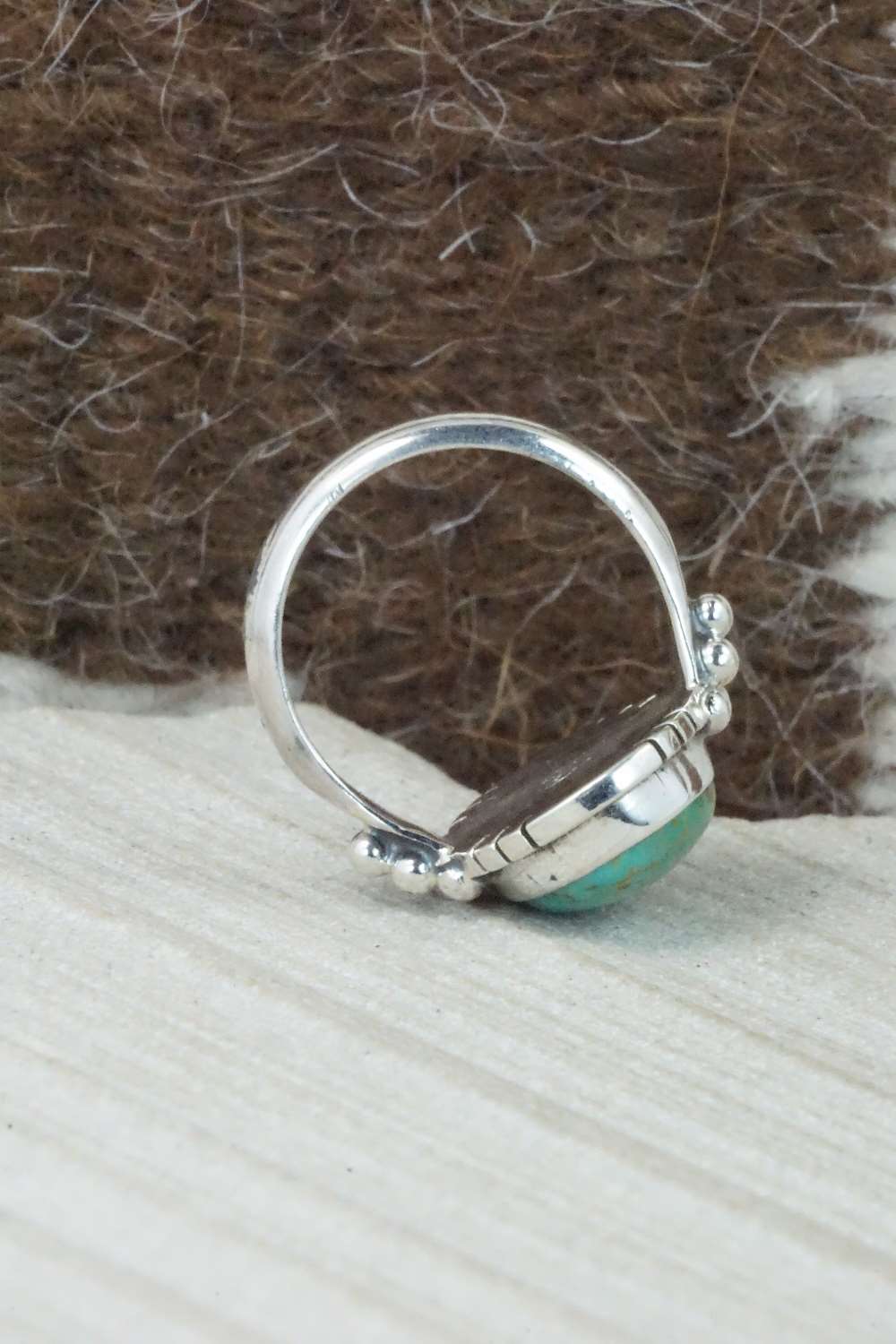 Turquoise & Sterling Silver Ring - Mark Barney - Size 4.5